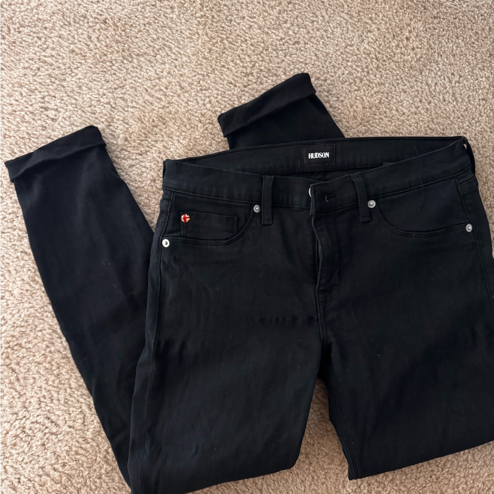 Hudson black Wash mid rise cuffed him Denim jeans